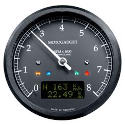 Motogadget ChronoClassic 8 - Analog Omdrejningstæller Med Digital Speedometer